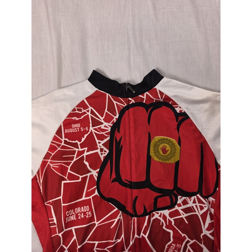Primal Cycling Jersey Womens XL Red Team Left Hand Full Zip Beer Bike Shirt